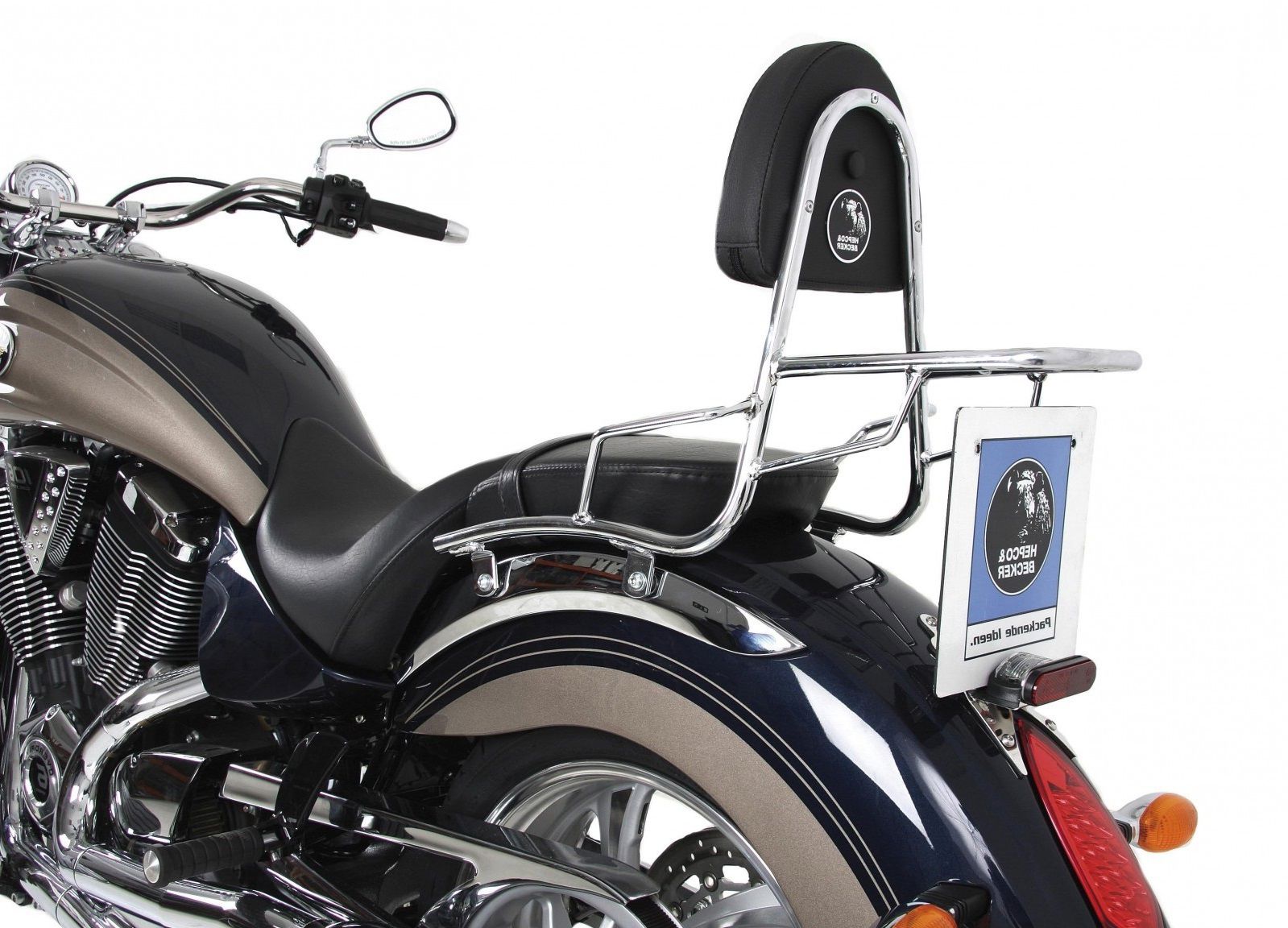 Hepco&Becker Sissybar met rekje chroom voor Victory Kingpin