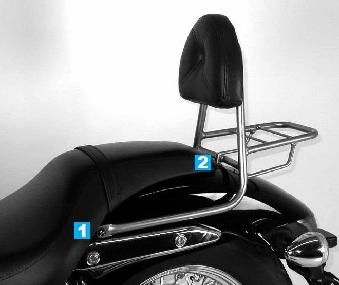 Hepco&Becker Sissybar met rekje chroom voor Honda VT750DC Shadow Spirit vanaf 2007