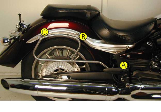 Hepco&Becker Tassendragers standaard chroom voor Yamaha XV1900 Midnight Star