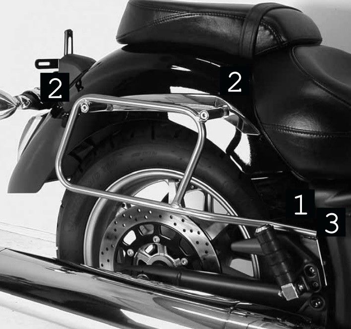 Hepco&Becker Tassendragers standaard chroom voor Yamaha XVS1300 Midnight Star