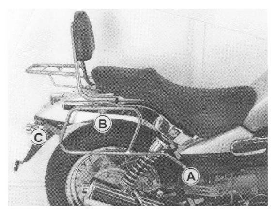 Hepco&Becker Tassendragers standaard chroom voor Moto Guzzi NEVADA CLASSIC 750i.e. Vanaf 2004