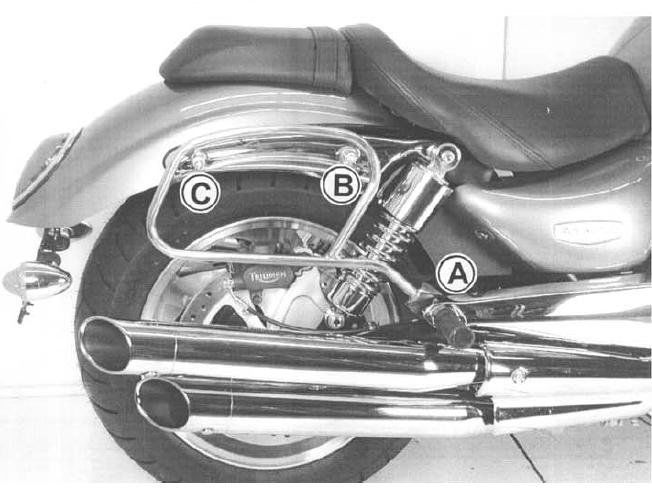 Hepco&Becker Tassendragers standaard chroom voor Triumph ROCKET III vanaf 2006