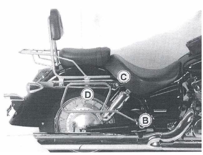 Hepco&Becker Tassendragers standaard chroom voor Honda VT750 vanaf 2004 tot 2007