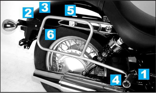 Hepco&Becker Tassendragers standaard chroom voor Honda VT750DC Shadow Spirit vanaf 2007