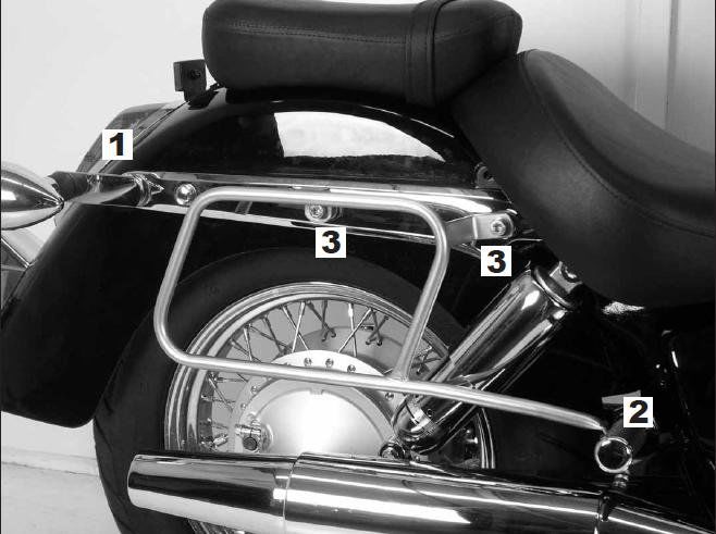 Hepco&Becker Tassendragers standaard chroom voor Honda VT750C Shadow vanaf 2008