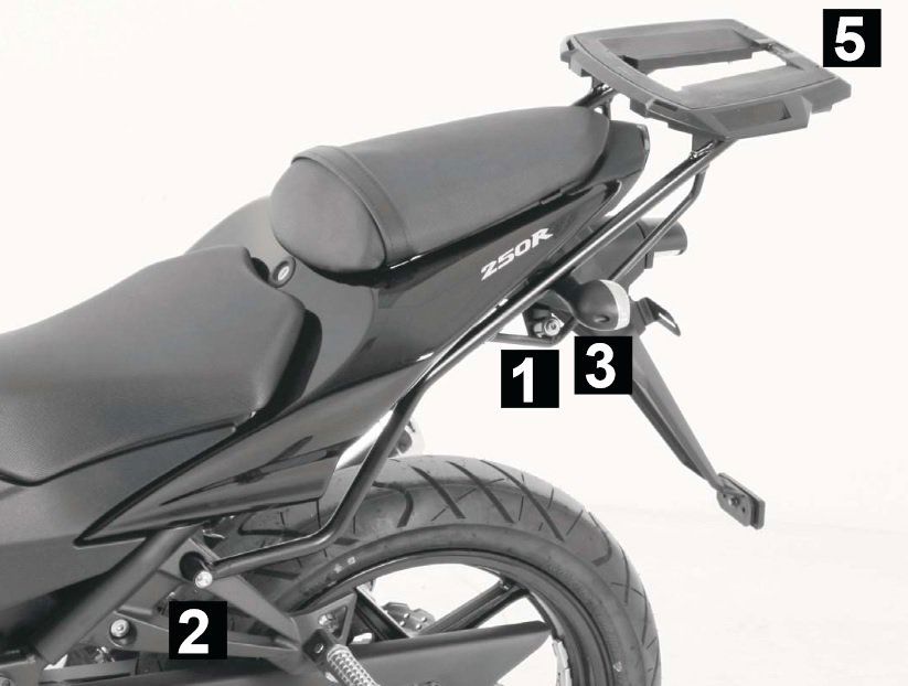 Hepco&Becker Topdrager Alurack zwart voor Kawasaki NINJA 250R vanaf 2008