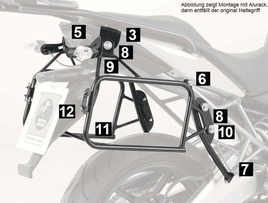 Hepco&Becker Topdrager chroom voor Kawasaki EL250/252