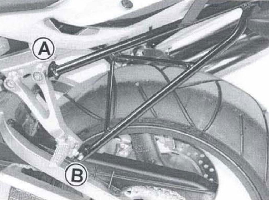 Hepco & Becker Topdrager zwart voor Kawasaki ZX9R vanaf 2002 tot 2003-