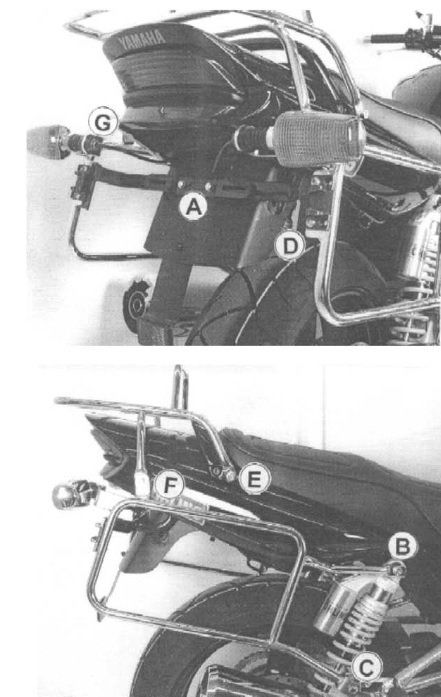 Hepco & Becker Topdrager zwart voor Yamaha FZ750 1985 tot 1994