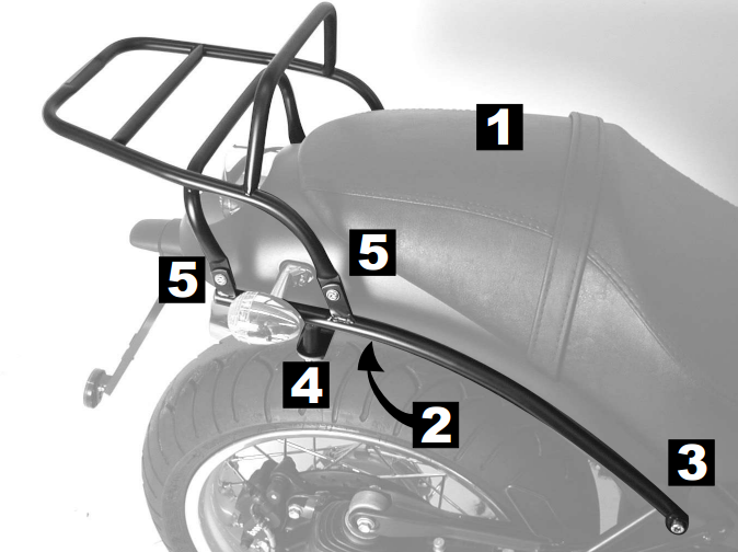 Hepco & Becker Topdrager zwart voor Moto Guzzi 1200 SPORT vanaf 2007