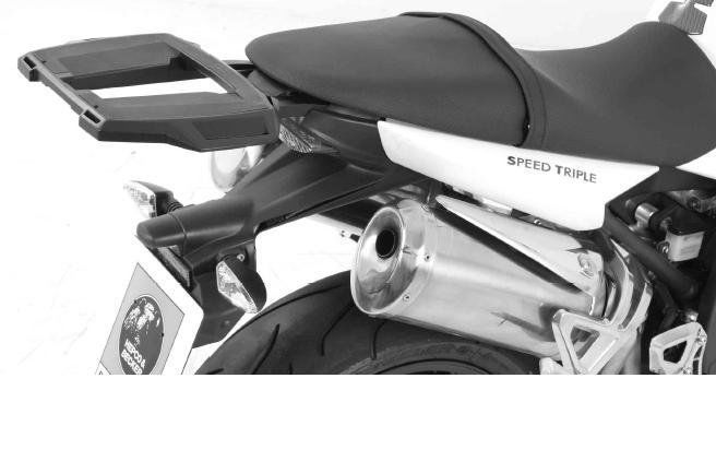 Hepco&Becker Topdrager Alurack zwart voor Triumph SPEED TRIPLE 1050 vanaf 2007 tot 2010-