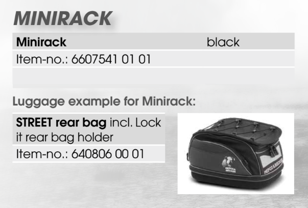 Hepco&Becker Topdrager Minirack zwart voor Aprilia SR50 R/ Factory vanaf 2005