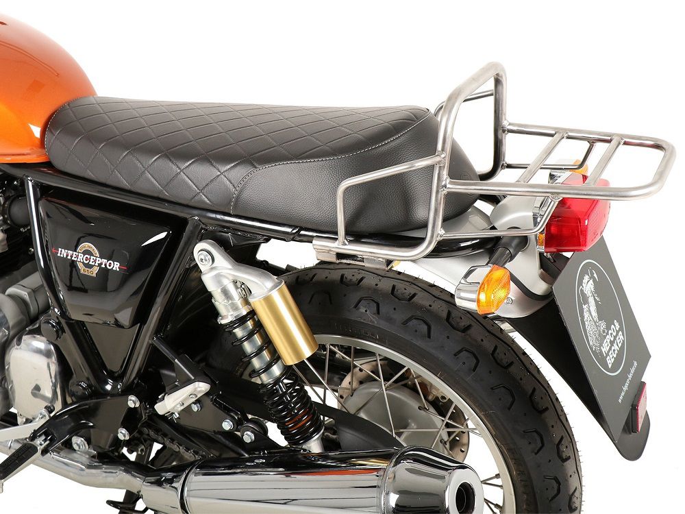 Hepco&Becker Topdrager ''Tube Rack'' chroom voor Royal Enfield Interceptor 650 vanaf 2018