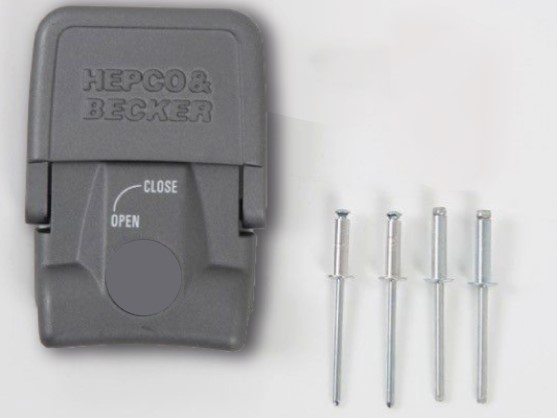 Hepco&Becker Koffer aan rek slot grijs Gobi zijkoffer ZONDER cilinder/sleutel