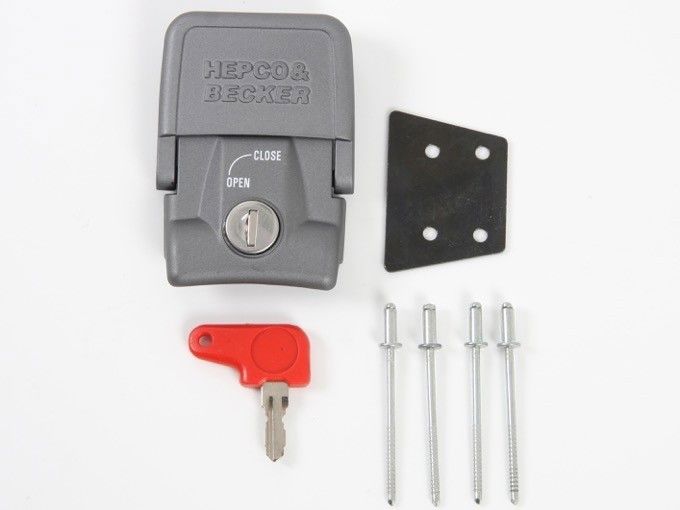 Hepco&Becker Koffer aan rek slot Xplorer/ Alu Box grijs INCLUSIEF cilinder/sleutel