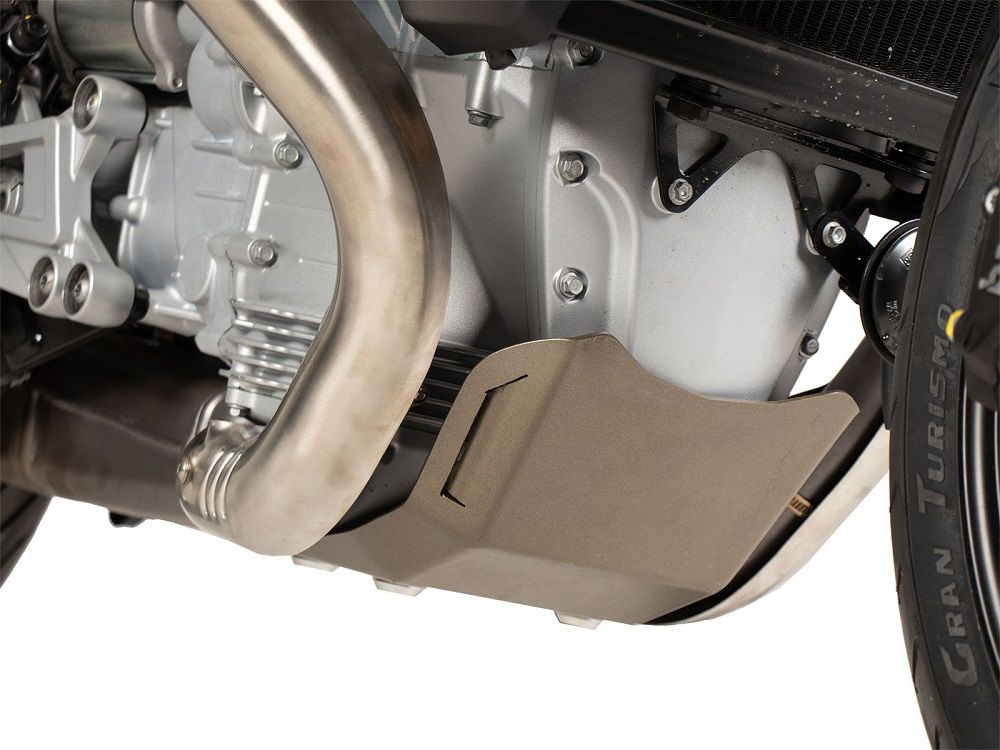 Hepco&Becker titanium kleurig Aluminium Carterbescherming voor  Moto Guzzi V100 Mandelo/S vanaf 2022