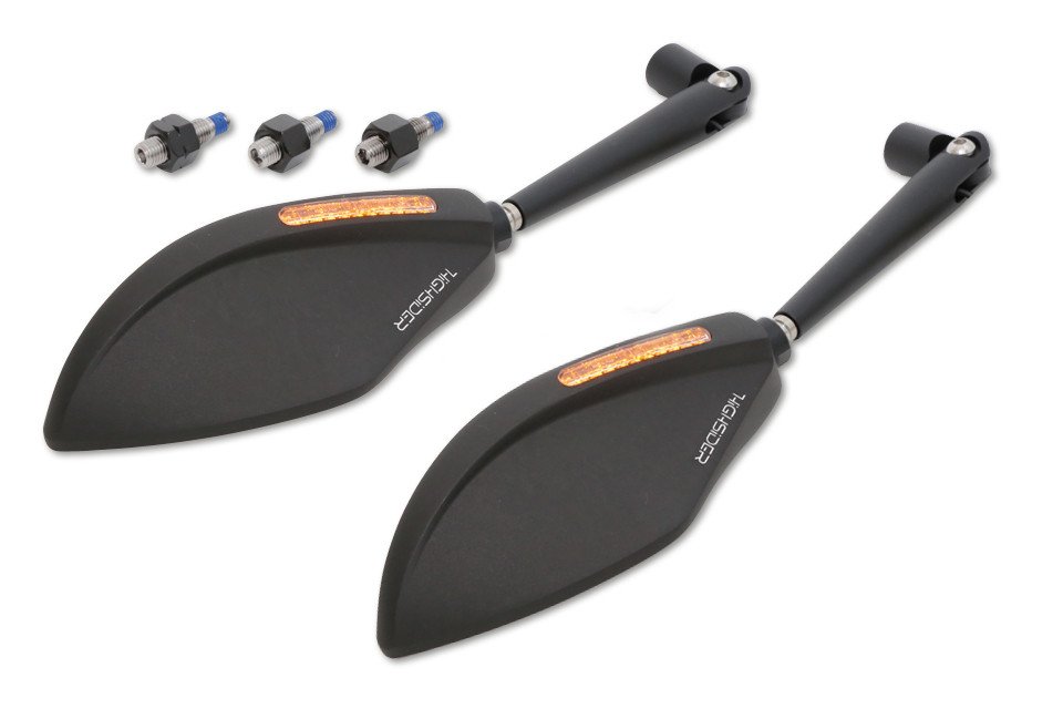 Highsider Spiegel TOREZZO met LED Knipperlicht Zwart