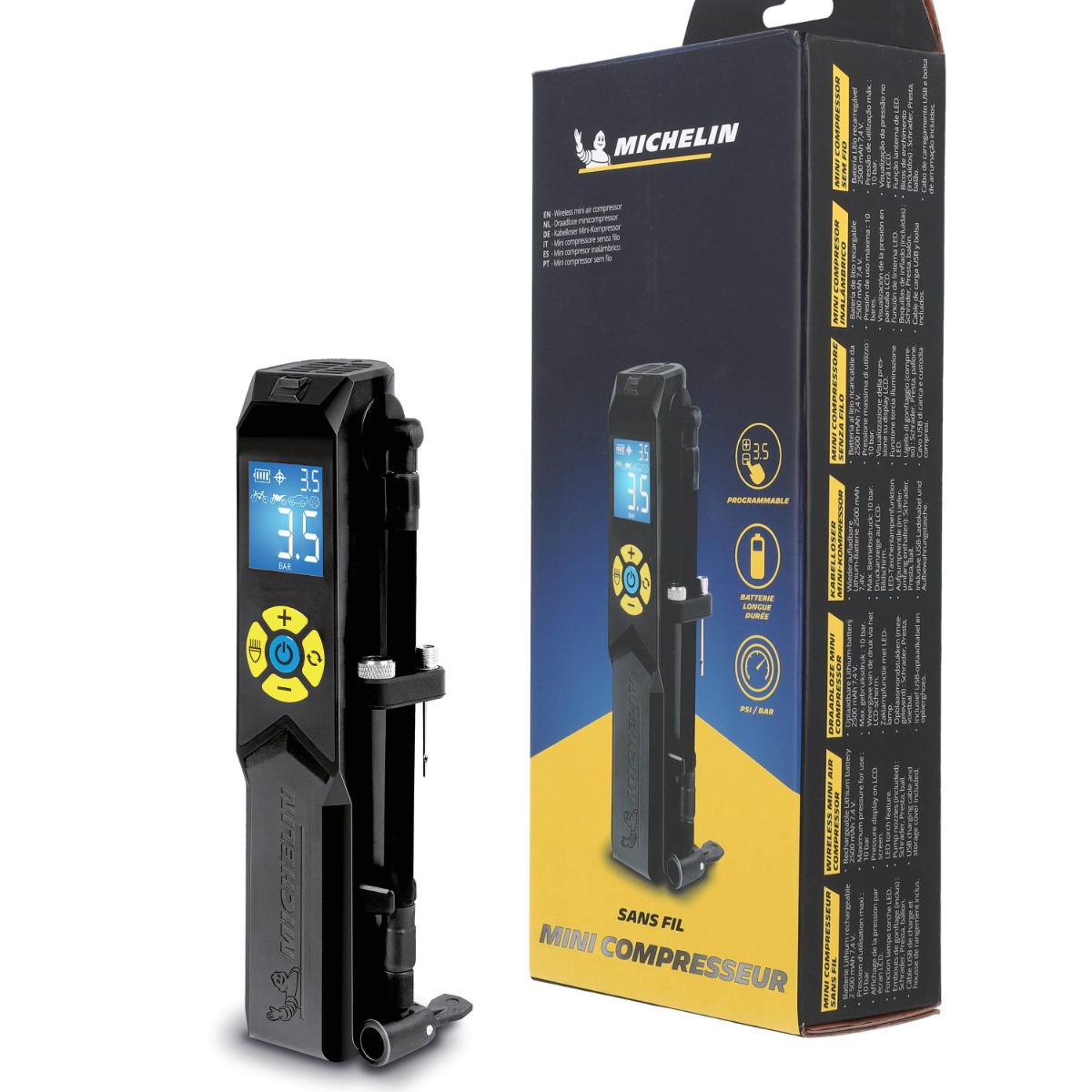 Michelin Draadloze Mini Compressor / Bandenpomp Voor Fiets / Motor / Auto