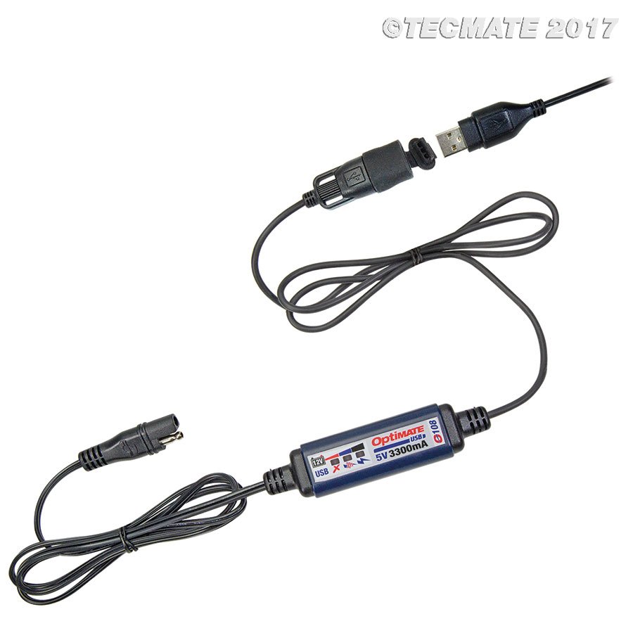 Tecmate Optimate O-108 USB lader met accubescherming SAE line