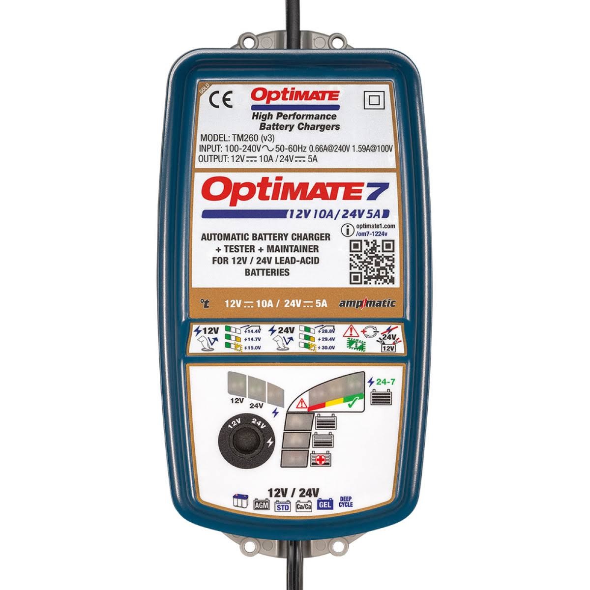Optimate 7  Acculader / druppellader 12 / 24 volt TM260V3