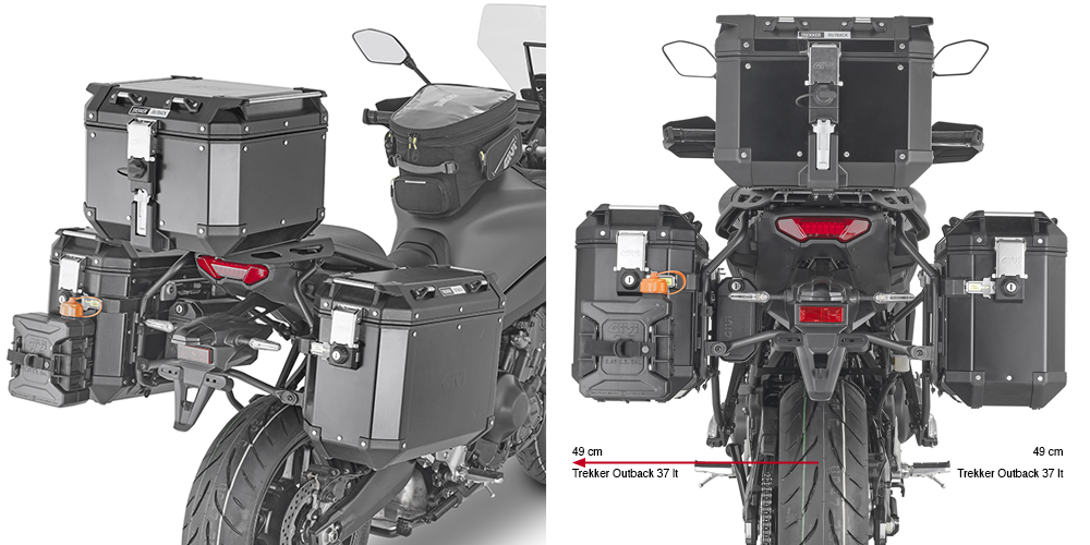Givi PLO2159CAM Zijkofferrek Voor Trekker Outback Zijkoffers Yamaha Tracer 9 Vanaf 2021