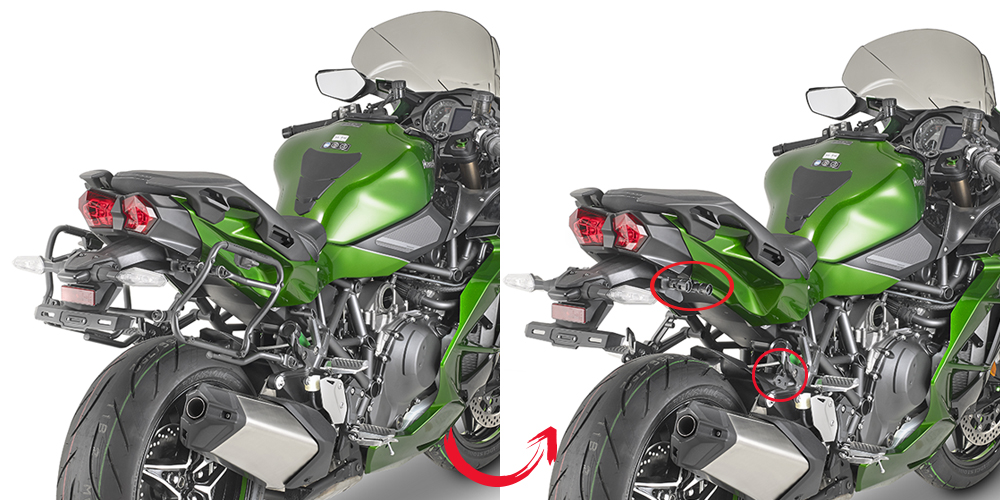Givi PLXR4123 Zijkofferrek Voor De Givi V35 Zijkoffers Kawasaki Ninja H2 SX Vanaf 2018