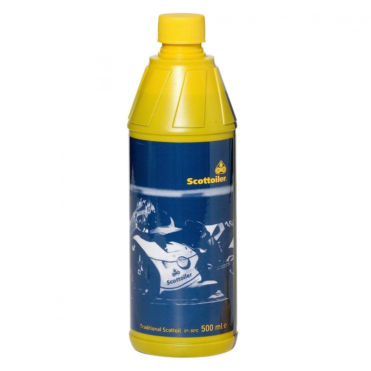 Scottoiler Navul-flacon blauw 1/2 liter kettingolie voor winter gebruik