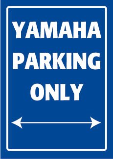 Metalen Motorfiets Bord Yamaha Parking Only 20,5x29cm