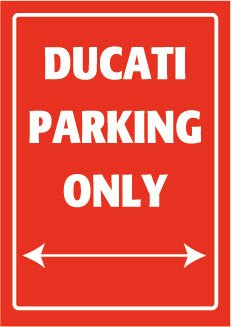 Parkeerbord Ducati Parking