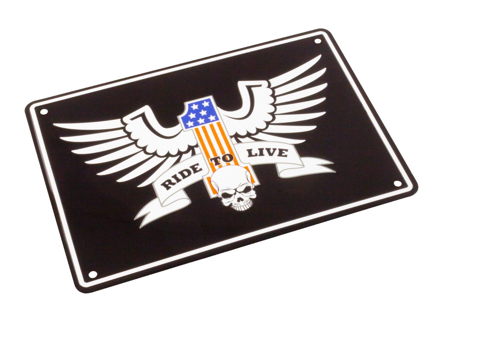 Metalen Motorfiets Bord Live To Ride 20,5x29cm