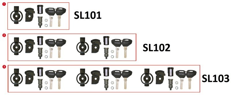 Givi SL103 Security Lock slotenset voor GIVI koffers