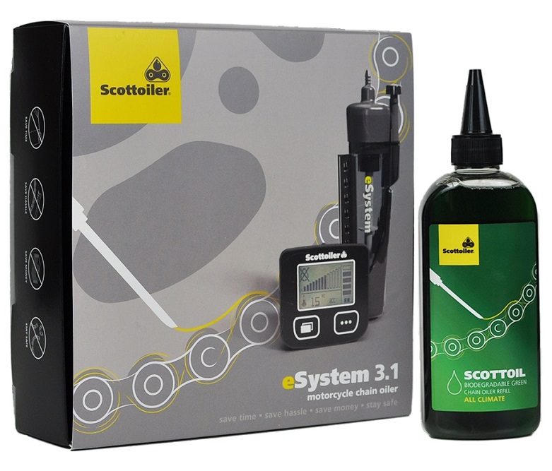 Scottoiler eSystem 3.1 Digitaal Kettingsmeersysteem met display voor montage op motorfietsen