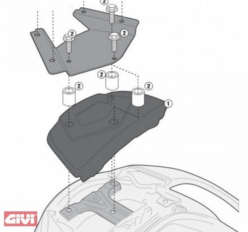 Givi SR3104KIT Bevestigingskit om Topkofferdrager SR3104 en SR3104MM te monteren