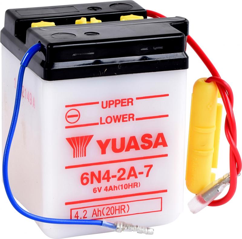 Yuasa Accu 6N4-2A-7 motorfiets accu (zonder zuur)