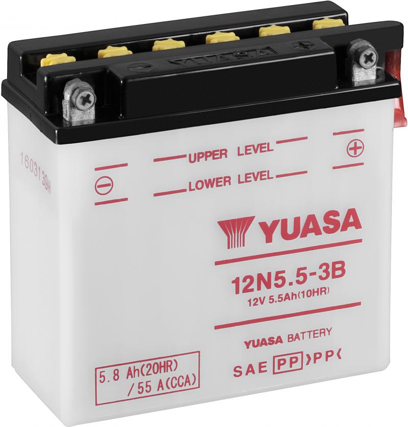Yuasa Accu 12N5.5-3B motorfiets accu (zonder zuur)