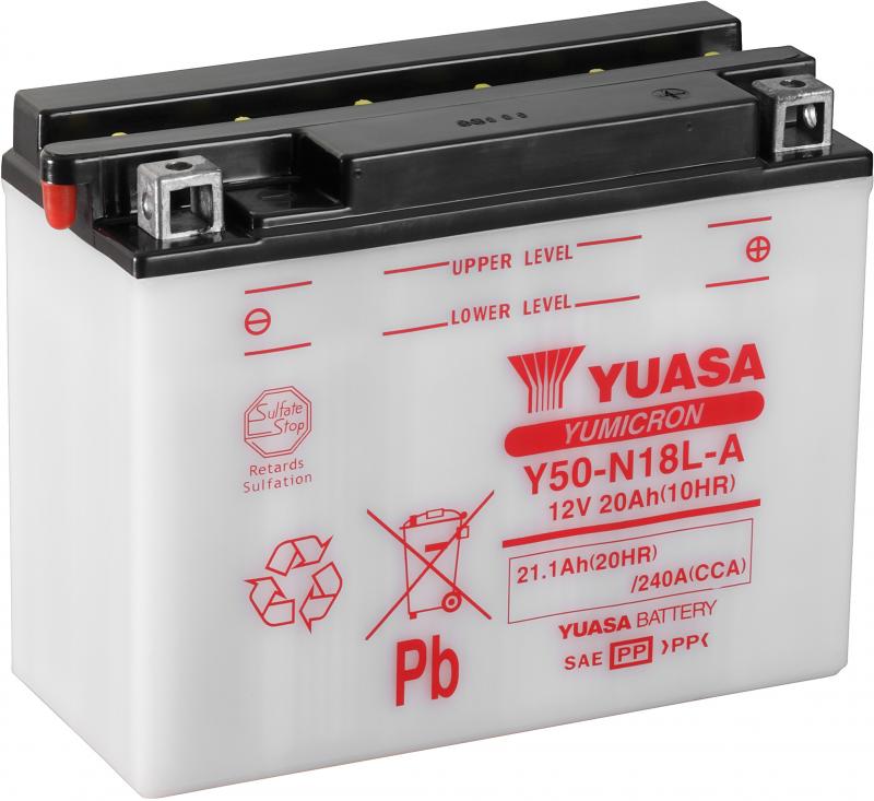 Yuasa Accu Y50-N18L-A motorfiets accu (zonder zuur)