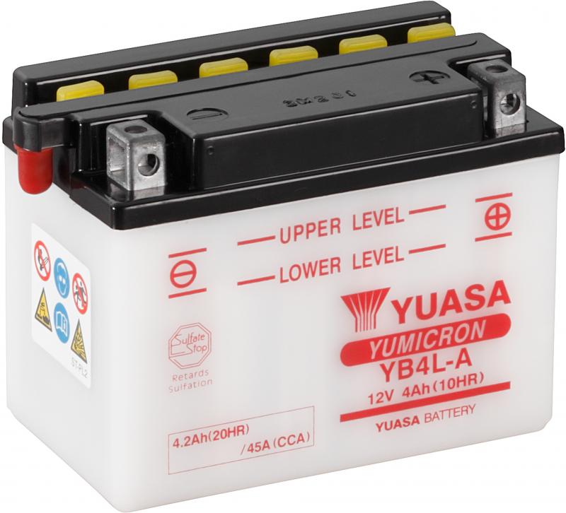 Yuasa Accu YB4L-A motorfiets accu (zonder zuur)