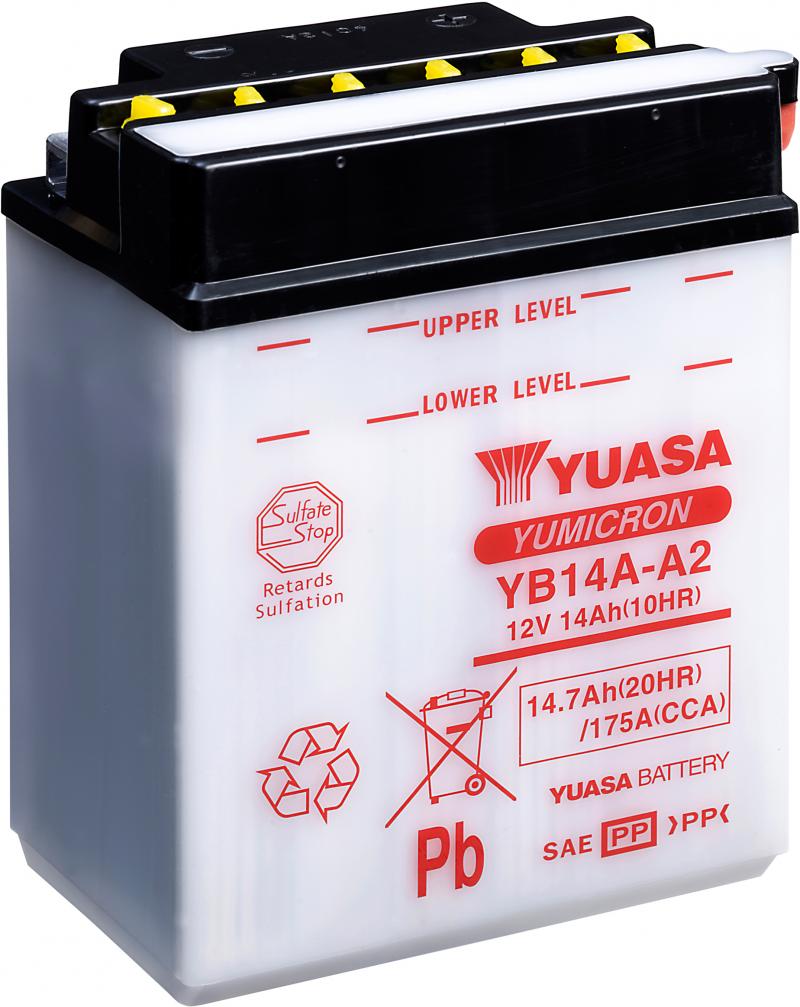 Yuasa Accu YB14A-A2 motorfiets accu (zonder zuur)
