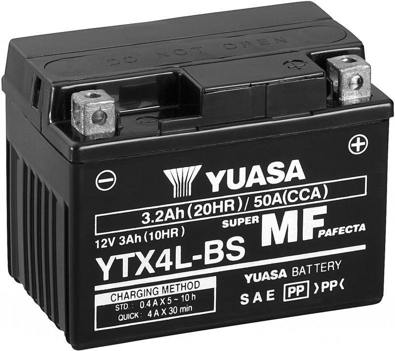Yuasa Accu YTX4L-BS onderhoudsvrije motorfiets accu
