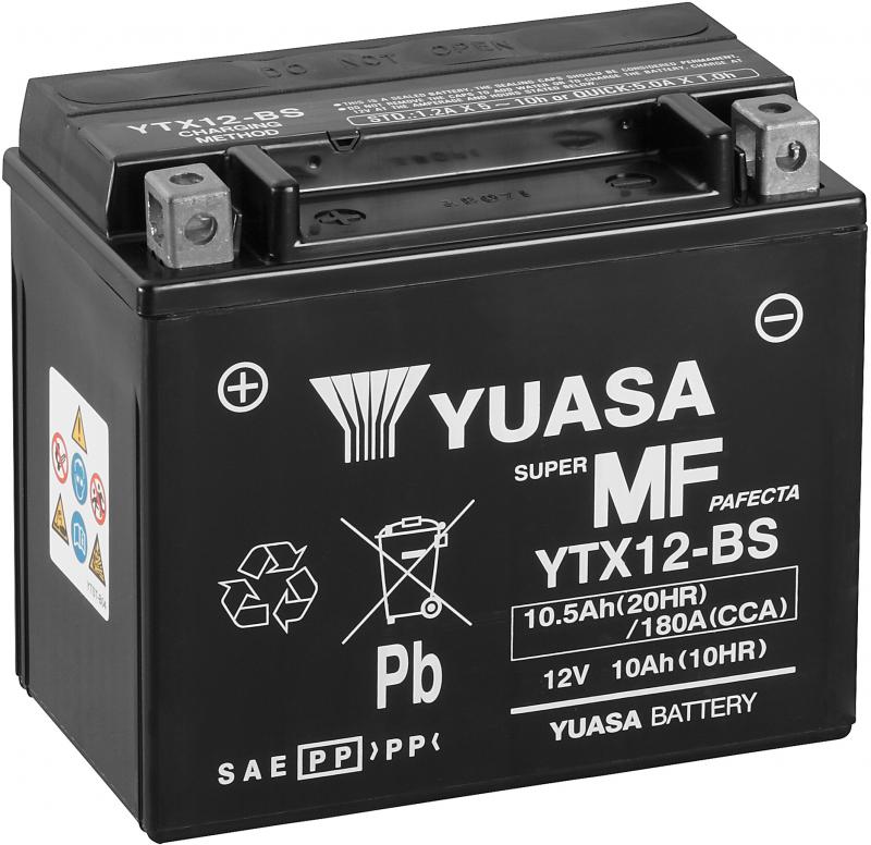 Yuasa Accu YTX12-BS onderhoudsvrije motorfiets accu