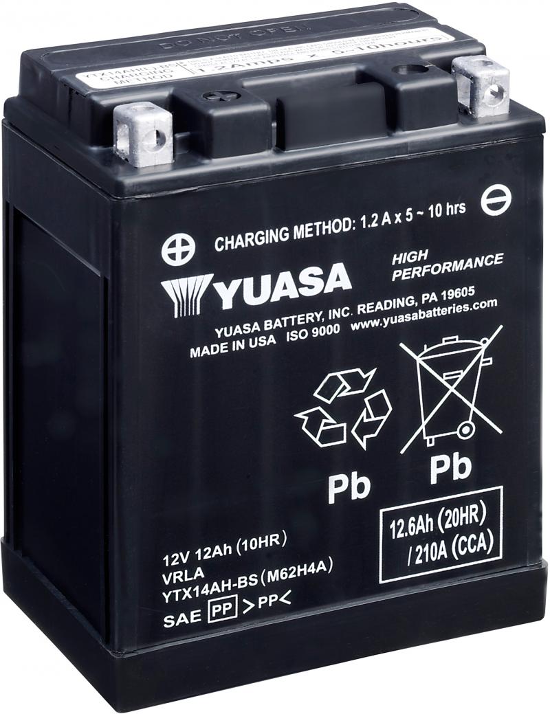 Yuasa Accu YTX14AH-BS onderhoudsvrije motorfiets accu