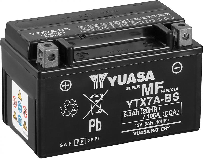 Yuasa Accu YTX7A-BS onderhoudsvrije motorfiets accu
