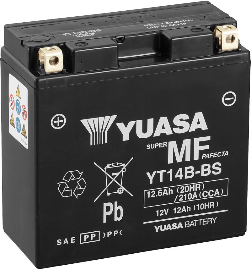 Yuasa Accu YT14B-4 motofiets accu in  Gel uitvoering