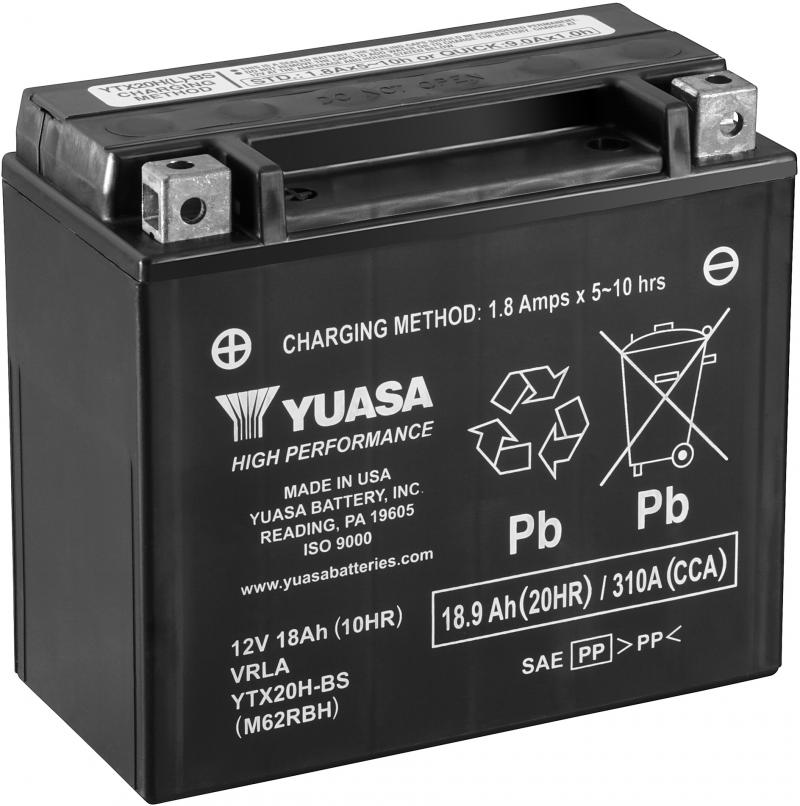 Yuasa Accu YTX20H-BS onderhoudsvrije motorfiets accu